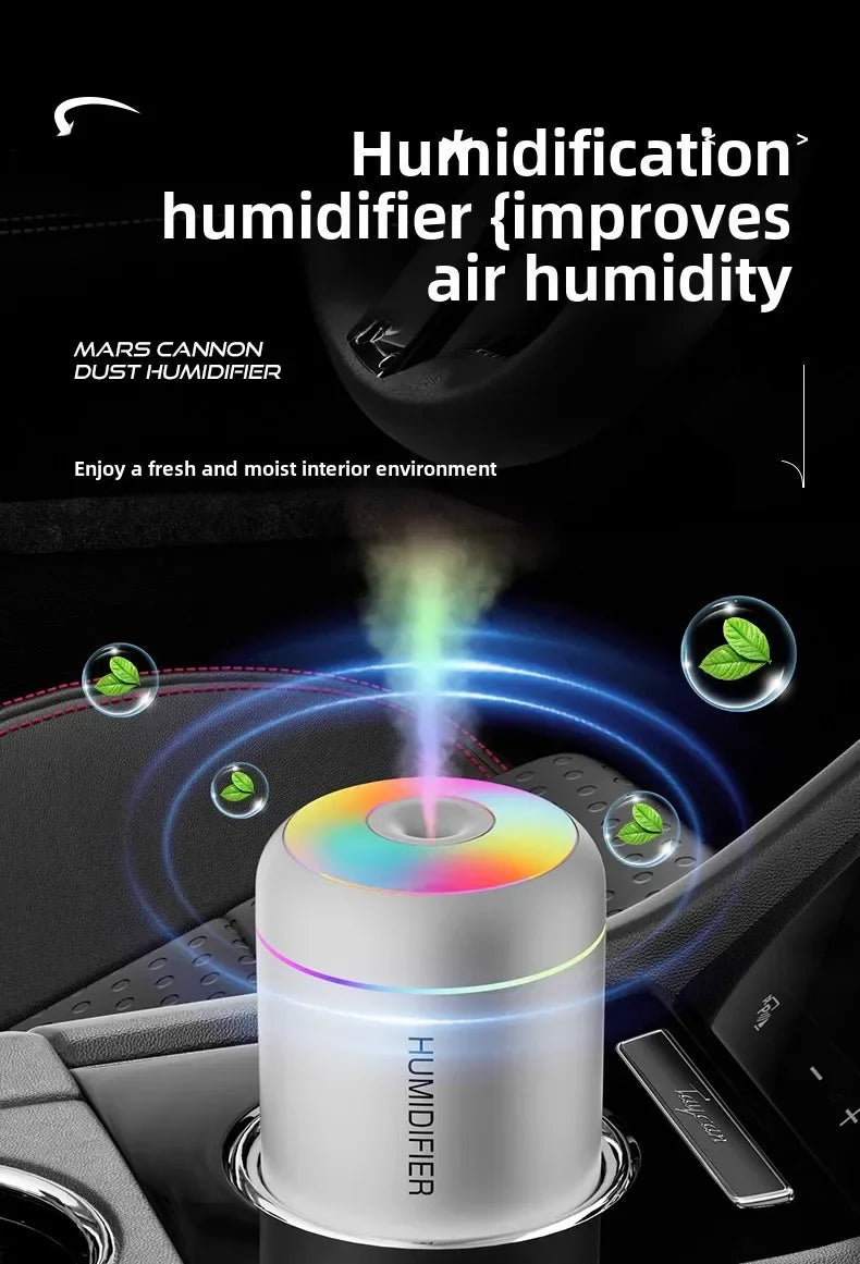 Mini USB Humidifier & Aroma Diffuser — 180ML | Ultrasonic Mist | Car, Home & Bedroom