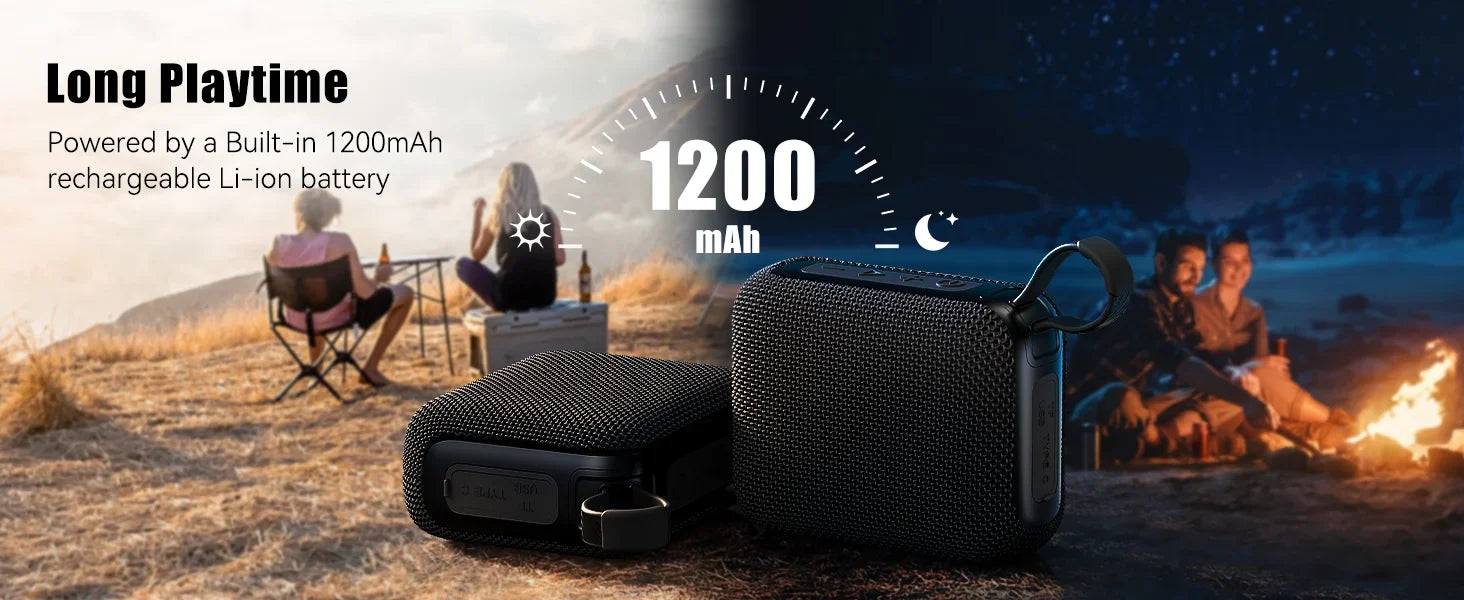 Bluetooth Speaker 10W — 30Hr Battery | IP7 Waterproof | TWS Outdoor & Shower Speaker