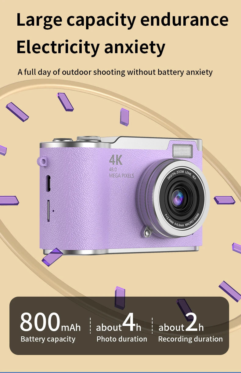 48MP Compact Digital Camera | LK003 & LK007 Models | Great for Kids, Teens & Beginners