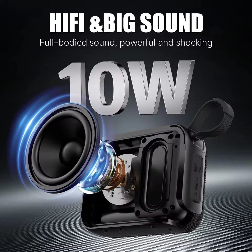 Bluetooth Speaker 10W — 30Hr Battery | IP7 Waterproof | TWS Outdoor & Shower Speaker