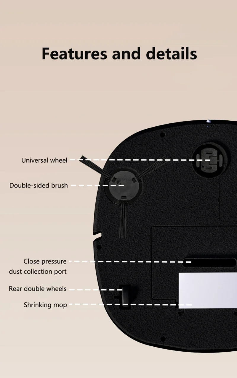 3-in-1 Robot Vacuum Cleaner — Sweep, Mop & Sterilize | USB Charging | Fully Automatic