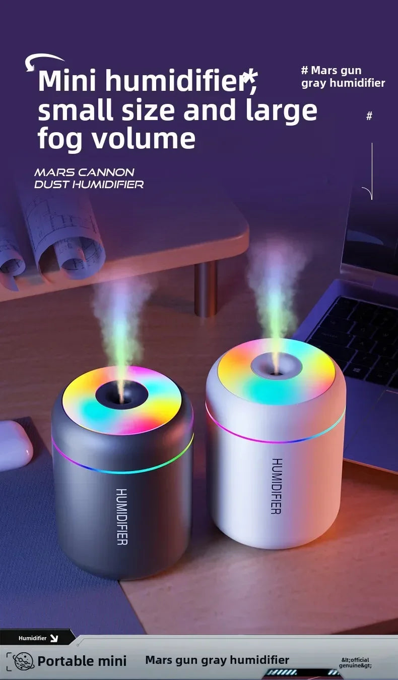 Mini USB Humidifier & Aroma Diffuser — 180ML | Ultrasonic Mist | Car, Home & Bedroom