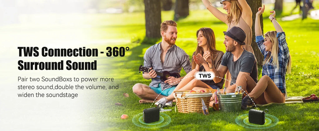 Bluetooth Speaker 10W — 30Hr Battery | IP7 Waterproof | TWS Outdoor & Shower Speaker