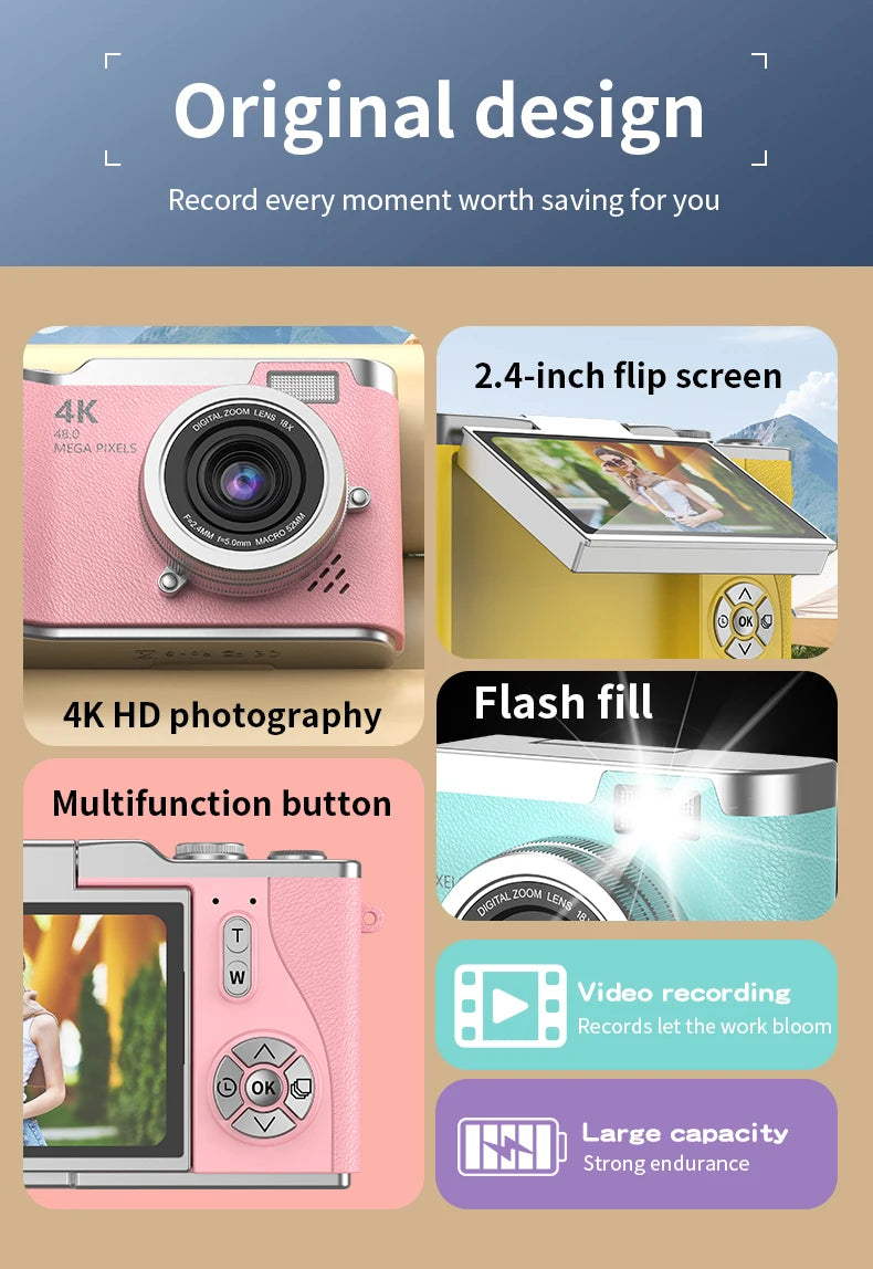 48MP Compact Digital Camera | LK003 & LK007 Models | Great for Kids, Teens & Beginners