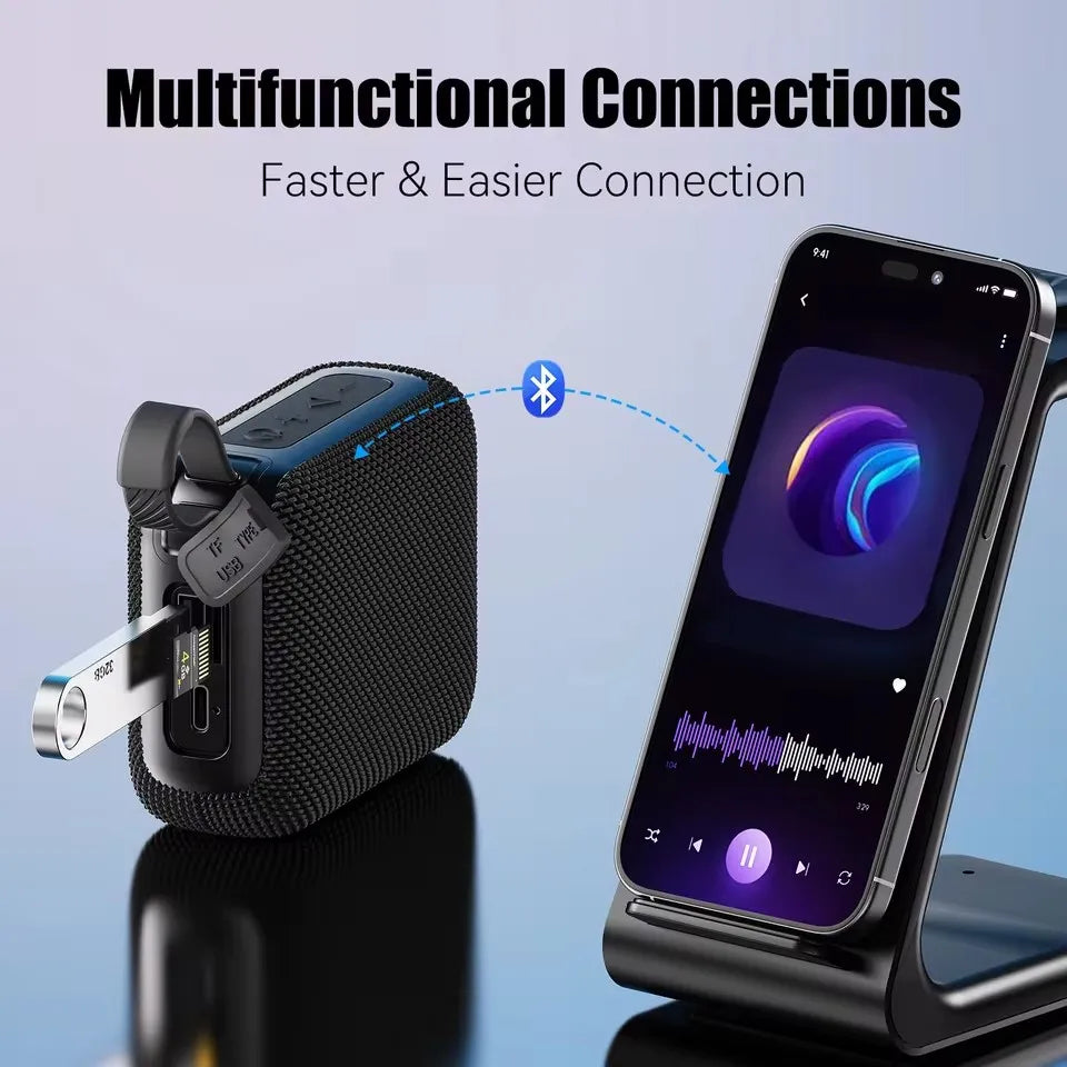 Bluetooth Speaker 10W — 30Hr Battery | IP7 Waterproof | TWS Outdoor & Shower Speaker