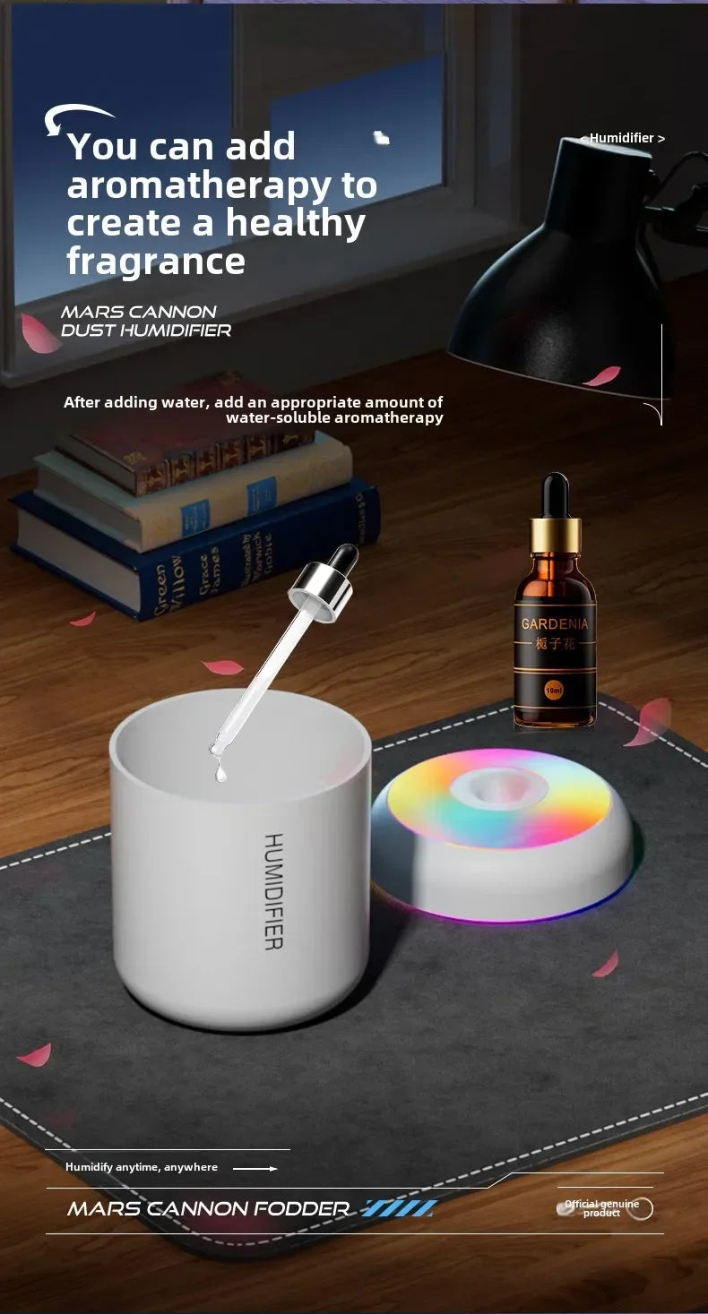 Mini USB Humidifier & Aroma Diffuser — 180ML | Ultrasonic Mist | Car, Home & Bedroom
