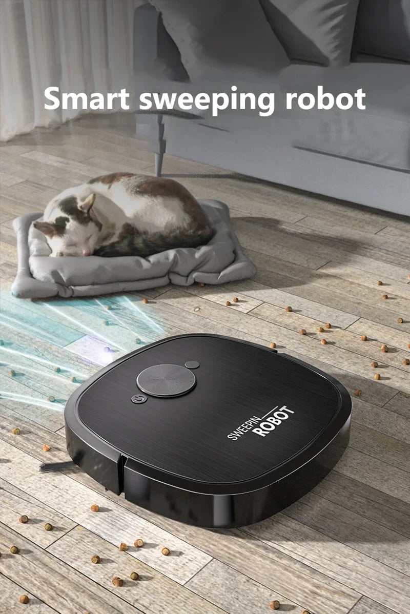 3-in-1 Robot Vacuum Cleaner — Sweep, Mop & Sterilize | USB Charging | Fully Automatic