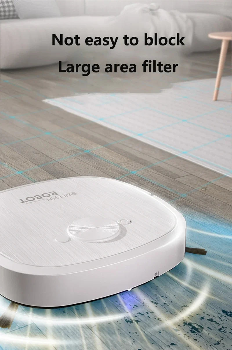 3-in-1 Robot Vacuum Cleaner — Sweep, Mop & Sterilize | USB Charging | Fully Automatic