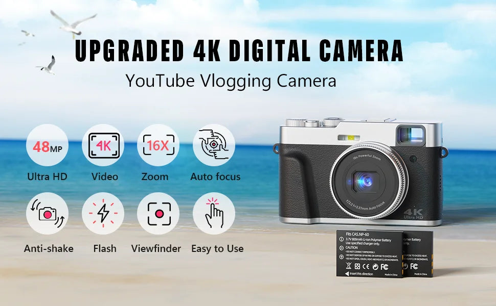 48MP Compact Digital Camera | LK003 & LK007 Models | Great for Kids, Teens & Beginners