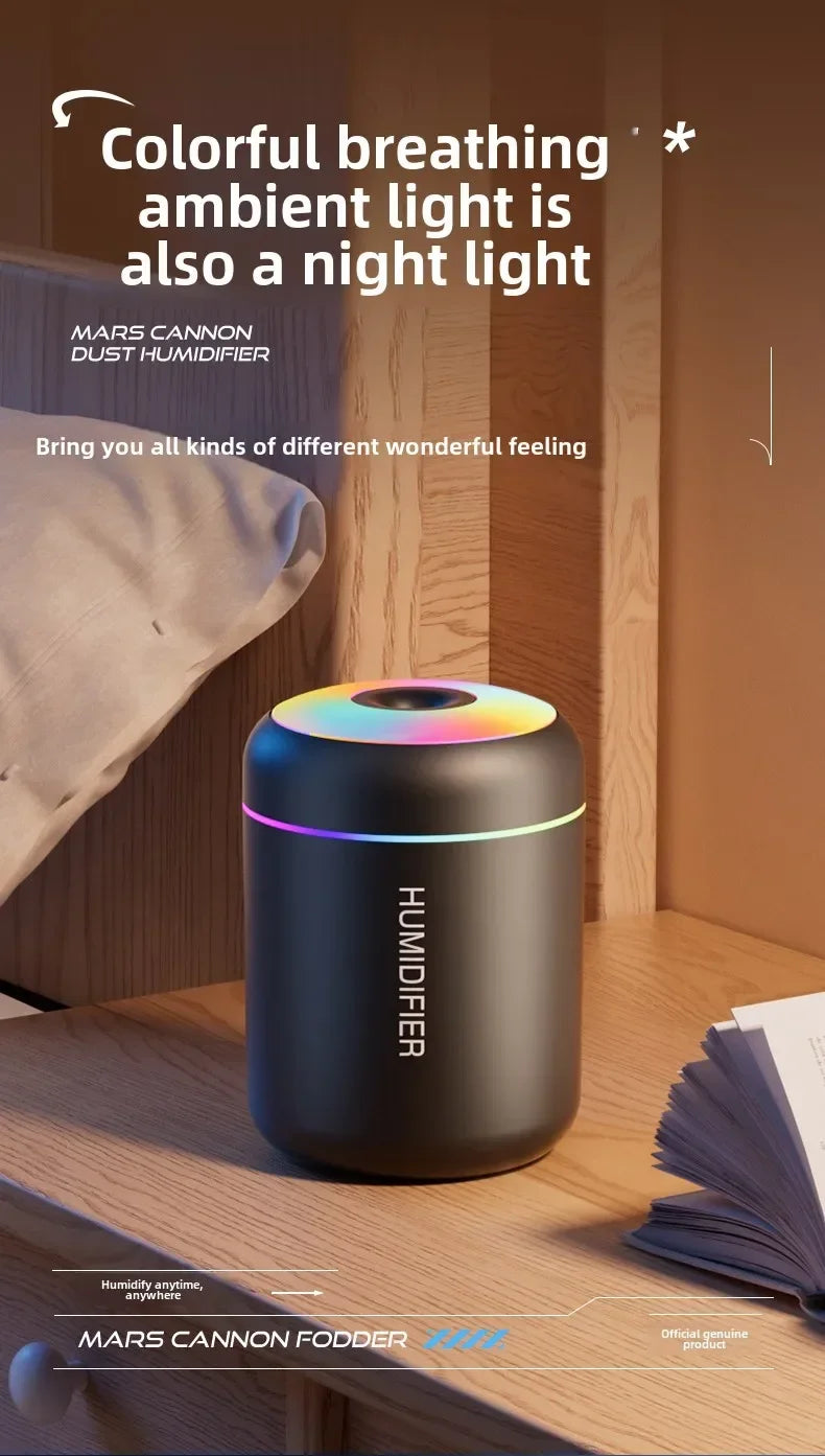 Mini USB Humidifier & Aroma Diffuser — 180ML | Ultrasonic Mist | Car, Home & Bedroom