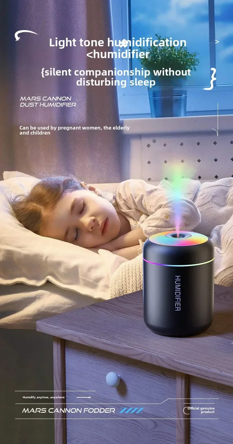 Mini USB Humidifier & Aroma Diffuser — 180ML | Ultrasonic Mist | Car, Home & Bedroom
